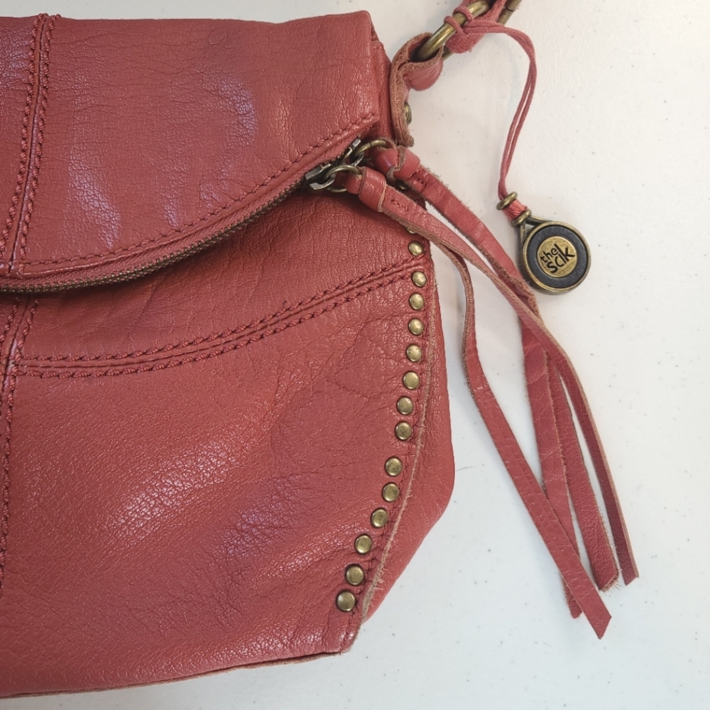 The Sak Leather Studded Foldover Crossbody Bag - Picture 3 of 10